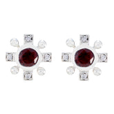 Camilla Elegant Red Stud Earrings for Every Occasion Garnet Red Stud