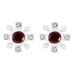 Camilla Elegant Red Stud Earrings for Every Occasion Garnet Red Stud