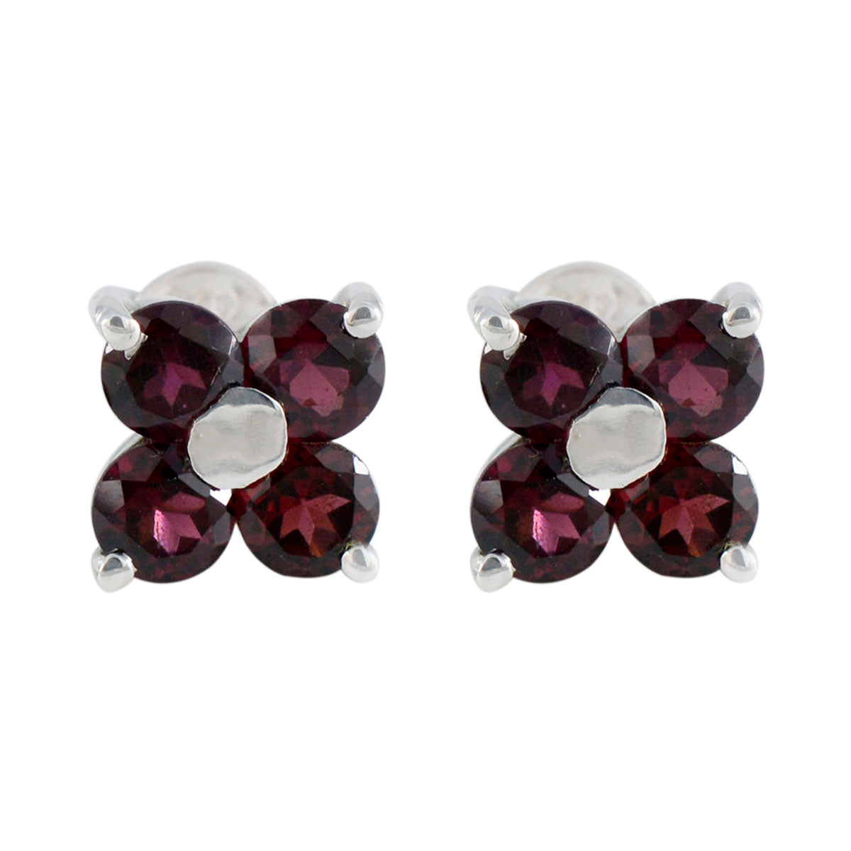 Ivana Elegant Red Stud Earrings for Every Occasion Garnet Red Stud