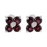 Ivana Elegant Red Stud Earrings for Every Occasion Garnet Red Stud