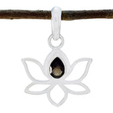 Naomi Elegant Rope-Wire Pendant with Lotus Design smoky quartz Brown Brown