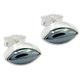 Maria Elegant Solitaire Stud Earrings for Any Occasion Gunmetal Gray Stud