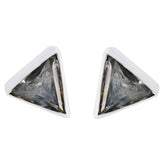 Lourdes Elegant Solitaire Stud Earrings for Every Occasion Smoky Quartz Brown Stud