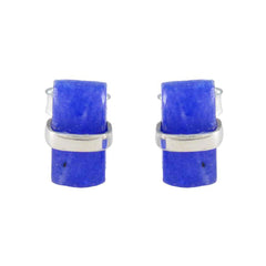 Joaquina Elegant Stud Earrings India for Everyday Glam Chalcedony Blue Stud