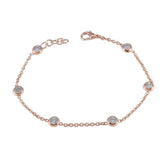 Grace Elegant White Chain Bracelet with Sparkling Accents White CZ White