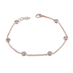 Grace Elegant White Chain Bracelet with Sparkling Accents White CZ White