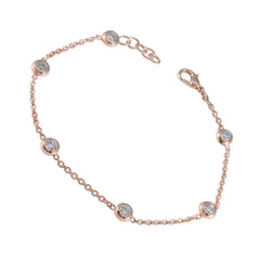 Grace Elegant White Chain Bracelet with Sparkling Accents