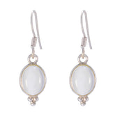Aisha Elegant White Dangle Earrings for Stylish Looks Rainbow Moonstone White Dangle