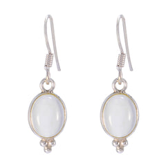 Aisha Elegant White Dangle Earrings for Stylish Looks Rainbow Moonstone White Dangle