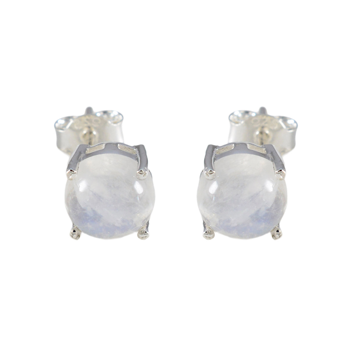 Lourdes Elegant White Gemstone Earrings for Glam Looks Rainbow Moonstone White Stud