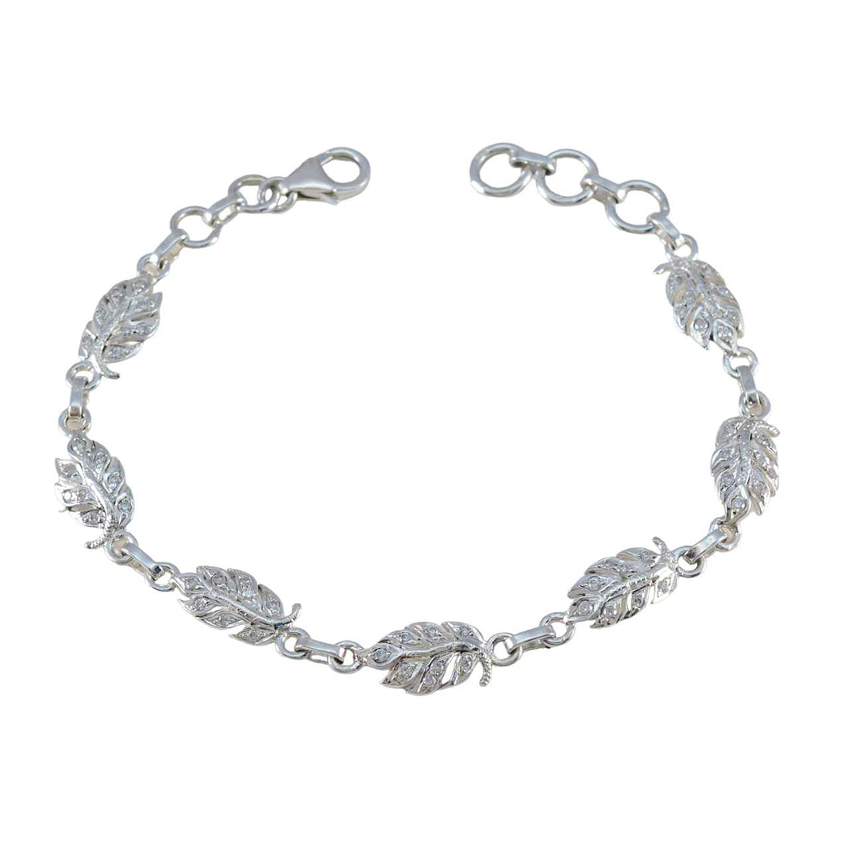 Sarah Elegant White Links Bracelet for Stylish Look White CZ White