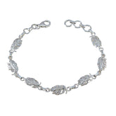 Sarah Elegant White Links Bracelet for Stylish Look White CZ White
