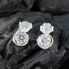 Lourdes Elegant White Stud Earrings for Any Occasion