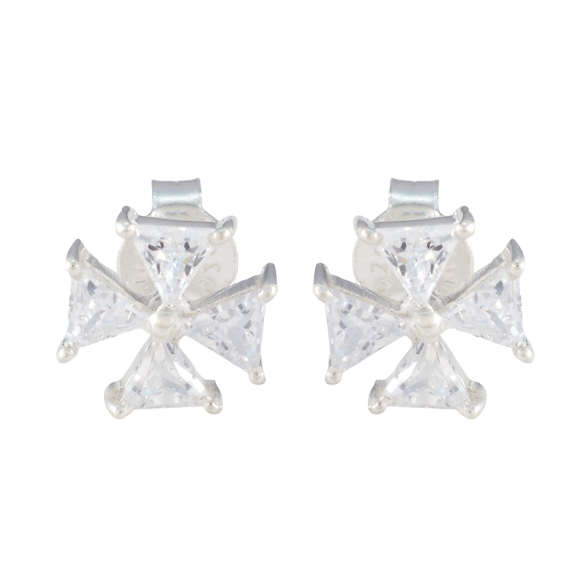 Audrey Elegant White Stud Earrings for Everyday Glam Cubic Zirconia White Stud