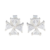 Audrey Elegant White Stud Earrings for Everyday Glam Cubic Zirconia White Stud