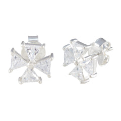 Audrey Elegant White Stud Earrings for Everyday Glam