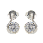 Lourdes Elegant White Stud Earrings for Any Occasion Cubic Zirconia White Stud