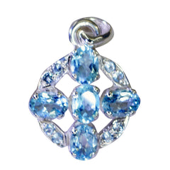 Elena Blue Gemstone Pendant: Stunning Fashion Accessory Blue Topaz Blue Blue