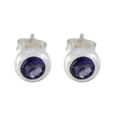 Elena Blue Solitaire Stud Earrings for Every Occasion Iolite Blue Stud