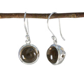 Elena Brown Dangle Earrings - Elegant Everyday Jewelry Smoky Quartz Brown Dangle