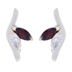 Elena Red Stud Earrings for Everyday Glamour Garnet Red Stud