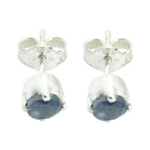 Eliza Blue Solitaire Earrings for Everyday Elegance Iolite Blue Stud