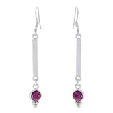 Eliza Red Dangle Earrings for Fashionable Flair Garnet Red Dangle