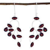 Eliza Red Dangle Earrings for Everyday Glam Garnet Red Dangle