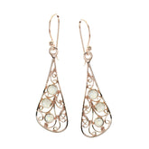 Eliza White Dangle Earrings - Stylish Gemstone Jewelry Rainbow Moonstone White Dangle