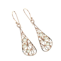 Eliza White Dangle Earrings - Stylish Gemstone Jewelry
