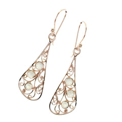 Eliza White Dangle Earrings - Stylish Gemstone Jewelry