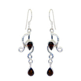 Ella Red Dangle Earrings for Everyday Glam Garnet Red Dangle