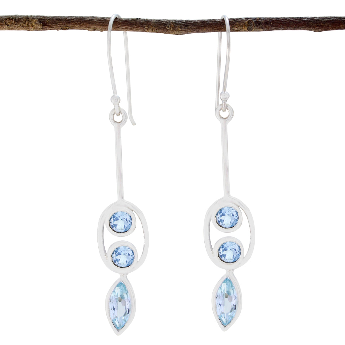 Ellie Blue Dangle Earrings - Stylish & Elegant Jewelry Blue topaz Blue Dangle