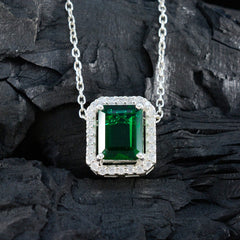 Yasmin Emerald Green Pendant Necklace Glam Jewelry