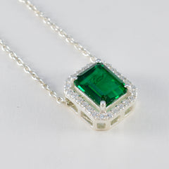 Yasmin Emerald Green Pendant Necklace Glam Jewelry