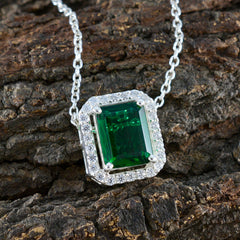 Yasmin Emerald Green Pendant Necklace Glam Jewelry
