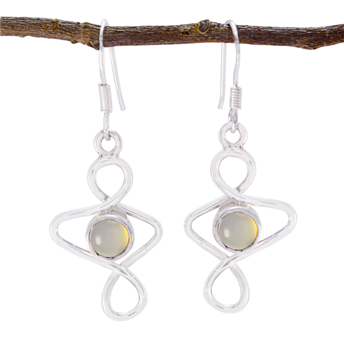 Emilia Blue Solitaire Earrings for Chic Style Chalcedony Blue Dangle