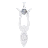 Emilia Grey Pendant - Stylish Gemstone Everyday Jewelry Labradorite Grey Grey