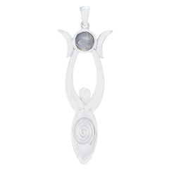 Emilia Grey Pendant - Stylish Gemstone Everyday Jewelry Labradorite Grey Grey