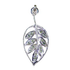 Emilia Leaf Pendant with Sparkling Gemstone Accents Peridot Green Green