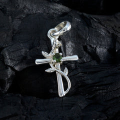 Emilia Multicolor Pendant Silver Floral Cross Design