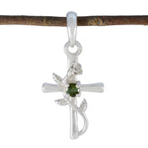 Emilia Multicolor Pendant Silver Floral Cross Design Tourmaline multicolor Multicolor