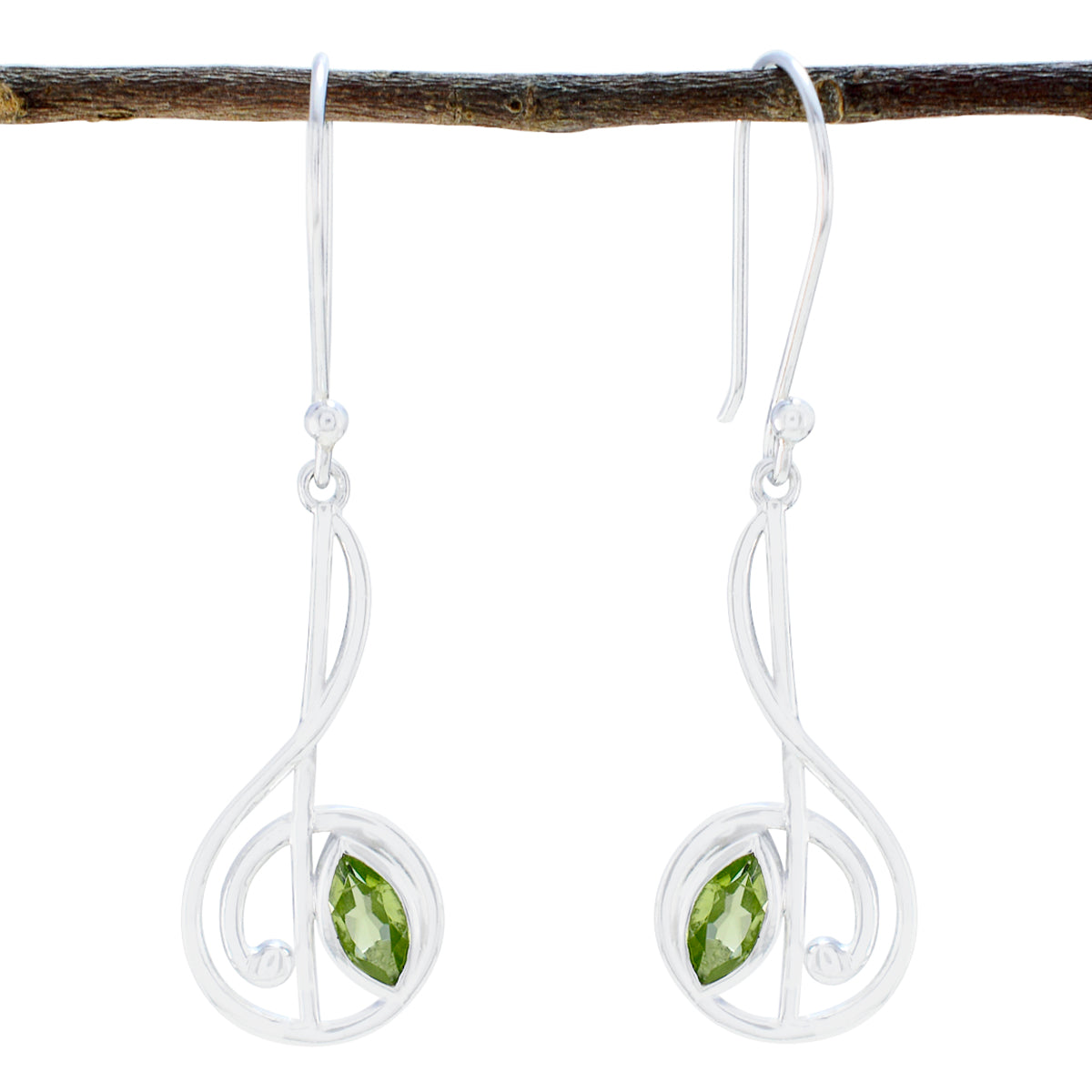 Emily Green Solitaire Earrings for Everyday Elegance Peridot Green Dangle