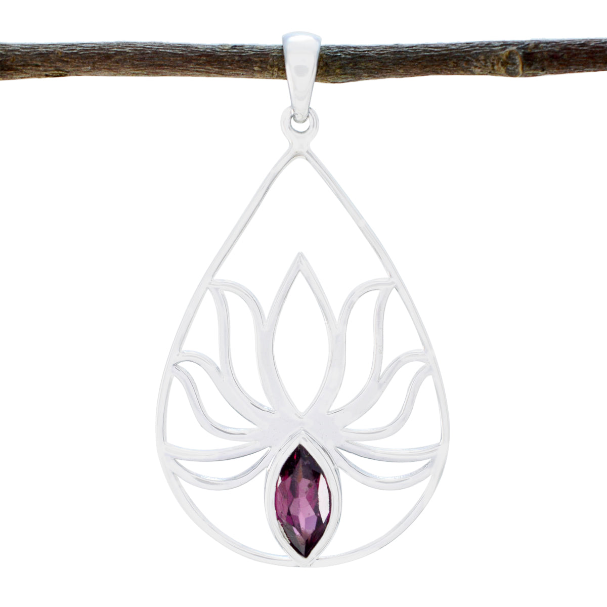 Emily Red Pendant Necklace with Elegant Design Garnet Red Red