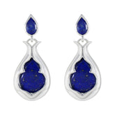 Emma Blue Stud Earrings - Elegant Gemstone Jewelry Lapis Lazuli Blue Stud