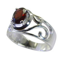 Emma Filigree Red Solitaire Ring with Sterling Silver