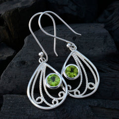 Emma Green Dainty Earrings in Silver with Gemstone Charm