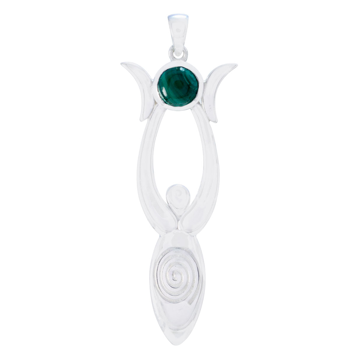 Emma Green Pendant - Stylish Silver Gemstone Jewelry Malachite Green Green