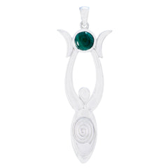 Emma Green Pendant - Stylish Silver Gemstone Jewelry Malachite Green Green