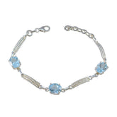 Emma Happy Slim Blue Links Bracelet for Stylish Vibes Blue Topaz Blue